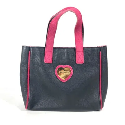 Pre-owned Bvlgari Black Pink Leather Handbag Tote Bag () In Black, Pink