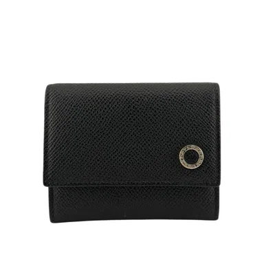Pre-owned Bvlgari Black Red Color Leather Coin Purse/coin Case () In Multi