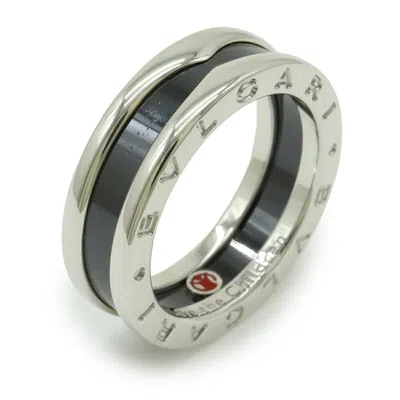 Pre-owned Bvlgari Black Silver Ceramic Silver 925 Band Ring () In Multi