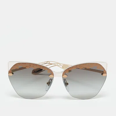 Pre-owned Bvlgari Black/gold Gradient 6107 Irregular Cat Eye Sunglasses