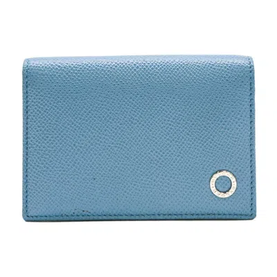 Pre-owned Bvlgari Blue Blue Navy Leather Card Case () In Multi