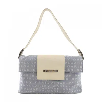 Pre-owned Bvlgari Blue Canvas Leather Shoulder Bag ()