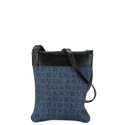 Pre-owned Bvlgari Blue Denim Leather Shoulder Bag ()