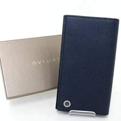 Pre-owned Bvlgari Blue Leather Long Wallet (bi-fold) ()