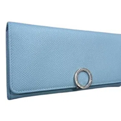 Pre-owned Bvlgari Blue Leather Long Wallet (bi-fold) ()