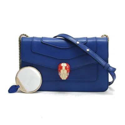 Pre-owned Bvlgari Blue Leather Shoulder Bag ()