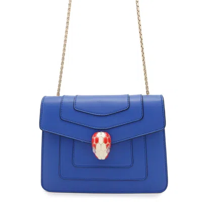 Pre-owned Bvlgari Blue Leather Shoulder Bag ()