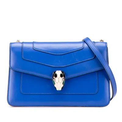 Pre-owned Bvlgari Blue Leather Shoulder Bag ()
