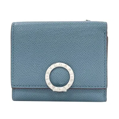 Pre-owned Bvlgari Blue Leather Wallet (tri-fold) ()