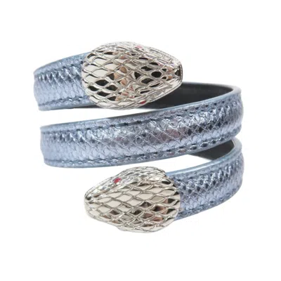 Pre-owned Bvlgari Blue Metallic Leather Charm Bracelet () In Multi