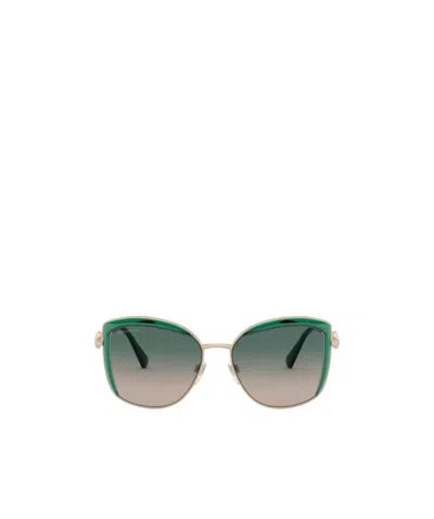 Bvlgari Box Logo Sunglasses In Green