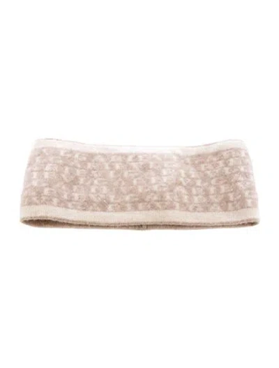 Pre-owned Bvlgari Branded Cashmere Headband In Neutral