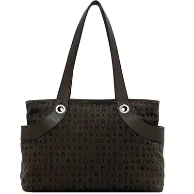 Pre-owned Bvlgari Brown Canvas Leather Tote Bag ()