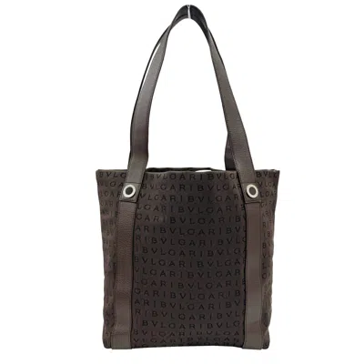 Pre-owned Bvlgari Brown Canvas Leather Tote Bag ()