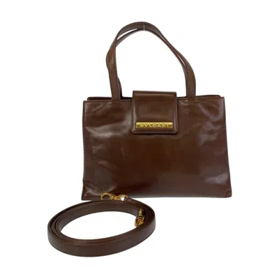 Pre-owned Bvlgari Brown Leather Handbag Shoulder Bag ()