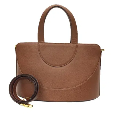 Pre-owned Bvlgari Brown Leather Handbag Shoulder Bag Tote Bag ()