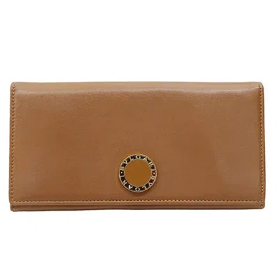 Pre-owned Bvlgari Brown Leather Long Wallet (bi-fold) ()