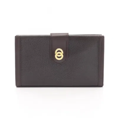 Pre-owned Bvlgari Brown Leather Long Wallet (bi-fold) ()