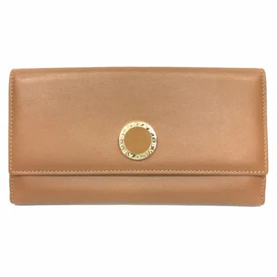 Pre-owned Bvlgari Brown Leather Long Wallet (bi-fold) ()