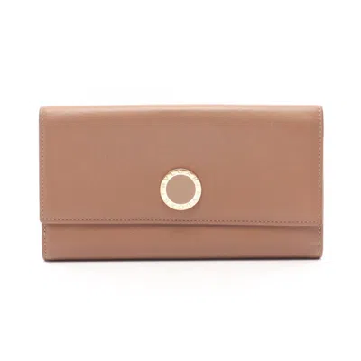Pre-owned Bvlgari Brown Leather Long Wallet (bi-fold) ()