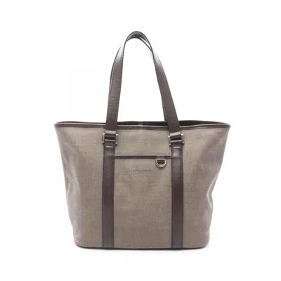 Pre-owned Bvlgari Brown Leather Pvc Coated Canvas Tote Bag ()
