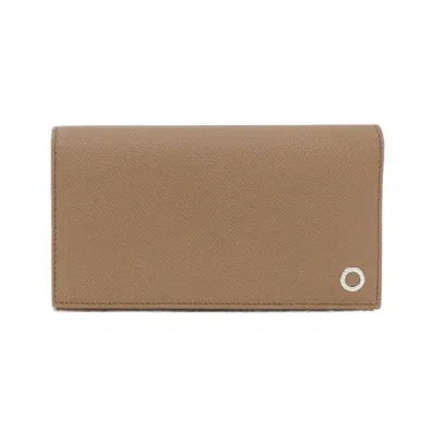 Pre-owned Bvlgari Brown Orange Leather Long Wallet (bi-fold) () In Brown, Orange