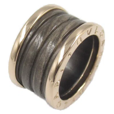 Pre-owned Bvlgari Brown Pink Gold (18k) Ceramic Band Ring ()