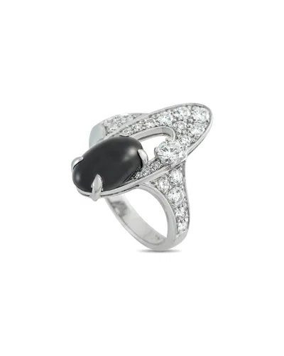 Bvlgari Bulgari 18k 0.65 Ct. Tw. Diamond & Onyx Ring (authentic Pre-loved) In Black