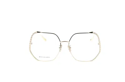 Bvlgari Bulgari Geometric Frame Glasses In Gold