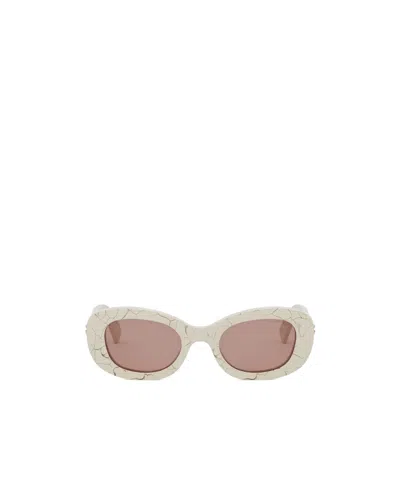 Bvlgari Bulgari Oval Frame Sunglasses In White