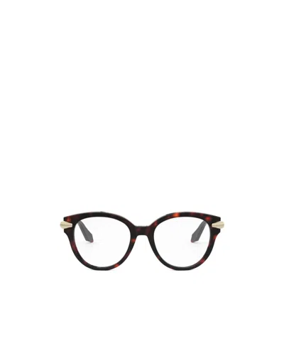 Bvlgari Bulgari Round Frame Glasses In Brown