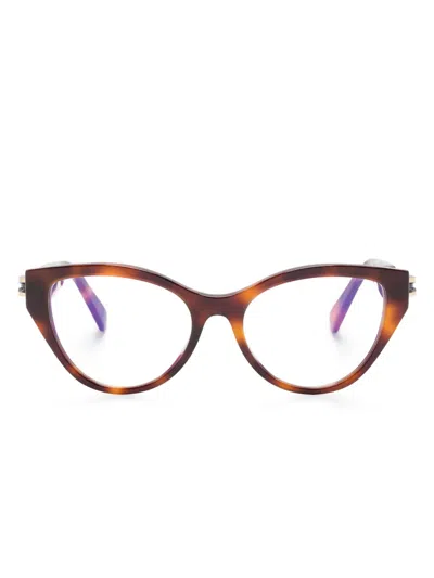Bvlgari Butterfly-frame Glasses In Brown