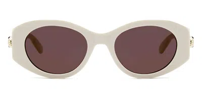 Bvlgari Bv40007i 25a Occhiali Da Sole Bianchi Per Donna In Brown