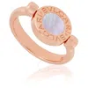 Bvlgari 18k Pink Gold And Mother Of Pearl Onyx Flip Ring In Mother Of Pearl/pink/gold Tone