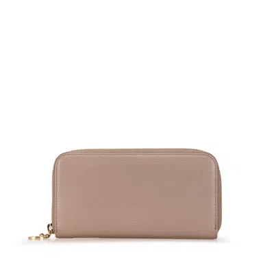 Pre-owned Bvlgari Beige Leather Long Wallet (bi-fold) ()