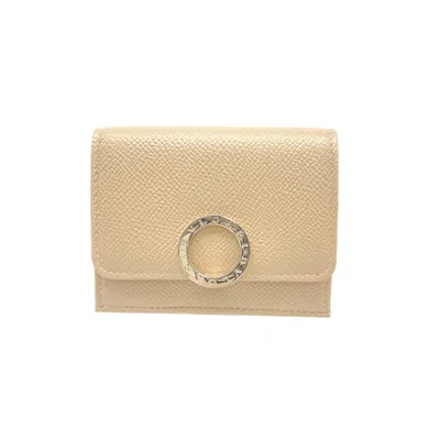 Pre-owned Bvlgari Beige Leather Wallet (tri-fold) ()
