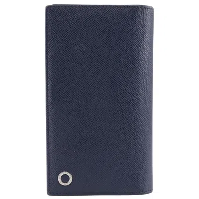 Pre-owned Bvlgari Black Green Leather Long Wallet (bi-fold) () In Multi