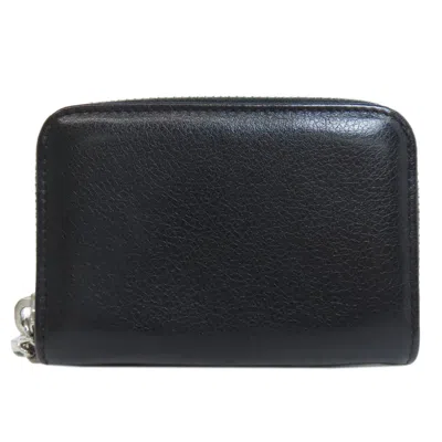 Pre-owned Bvlgari Black Leather Coin Purse/coin Case ()