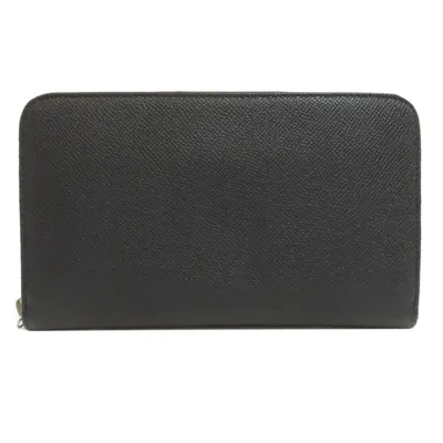 Pre-owned Bvlgari Black Leather Long Wallet (bi-fold) ()