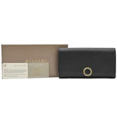Pre-owned Bvlgari Black Leather Wallet (bi-fold) ()