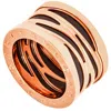 Bvlgari B.zero 1 18kt Rose Gold And Black Ceramic Ring- Size 6 1/2 (53) In Pink/rose Gold Tone/gold Tone/black