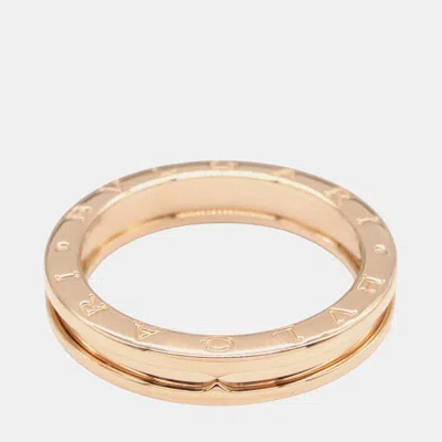 Pre-owned Bvlgari B.zero1 1-band 1 18k Rose Gold Ring Eu 64