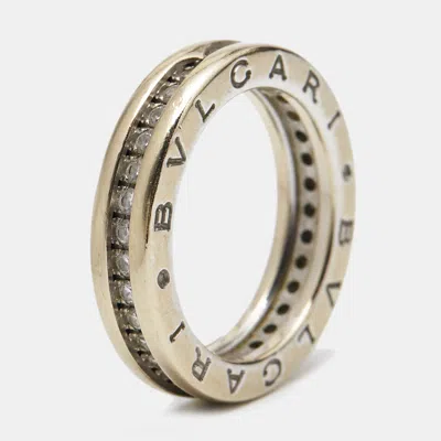 Pre-owned Bvlgari B.zero1 1-band Diamond 18k White Gold Band Ring 50
