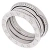 Bvlgari B.zero1 18 Kt White Gold Three-band Ring In Metallic