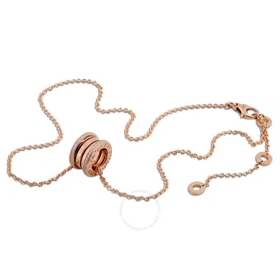 Bvlgari B.zero1 18k Pink Gold Diamond Necklace 350052 In Pink/gold Tone