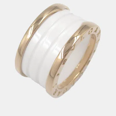 Pre-owned Bvlgari B.zero1 18k Rose Gold And Ceramic Band Ring Eu 51