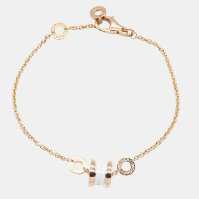Pre-owned Bvlgari B.zero1 18k Rose Gold And Ceramic Chain Bracelet