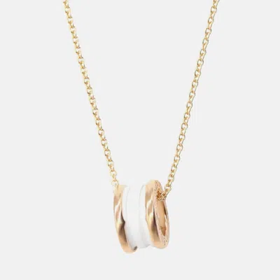 Pre-owned Bvlgari B.zero1 18k Rose Gold And Ceramic Pendant Necklace
