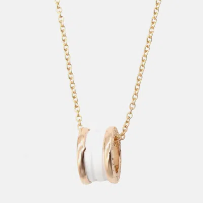 Pre-owned Bvlgari B.zero1 18k Rose Gold And Ceramic Pendant Necklace