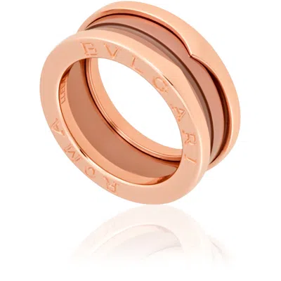 Bvlgari B.zero1 18k Rose Gold And Cermet 2-band Ring In ["pink","gold Tone","rose Gold Tone"]